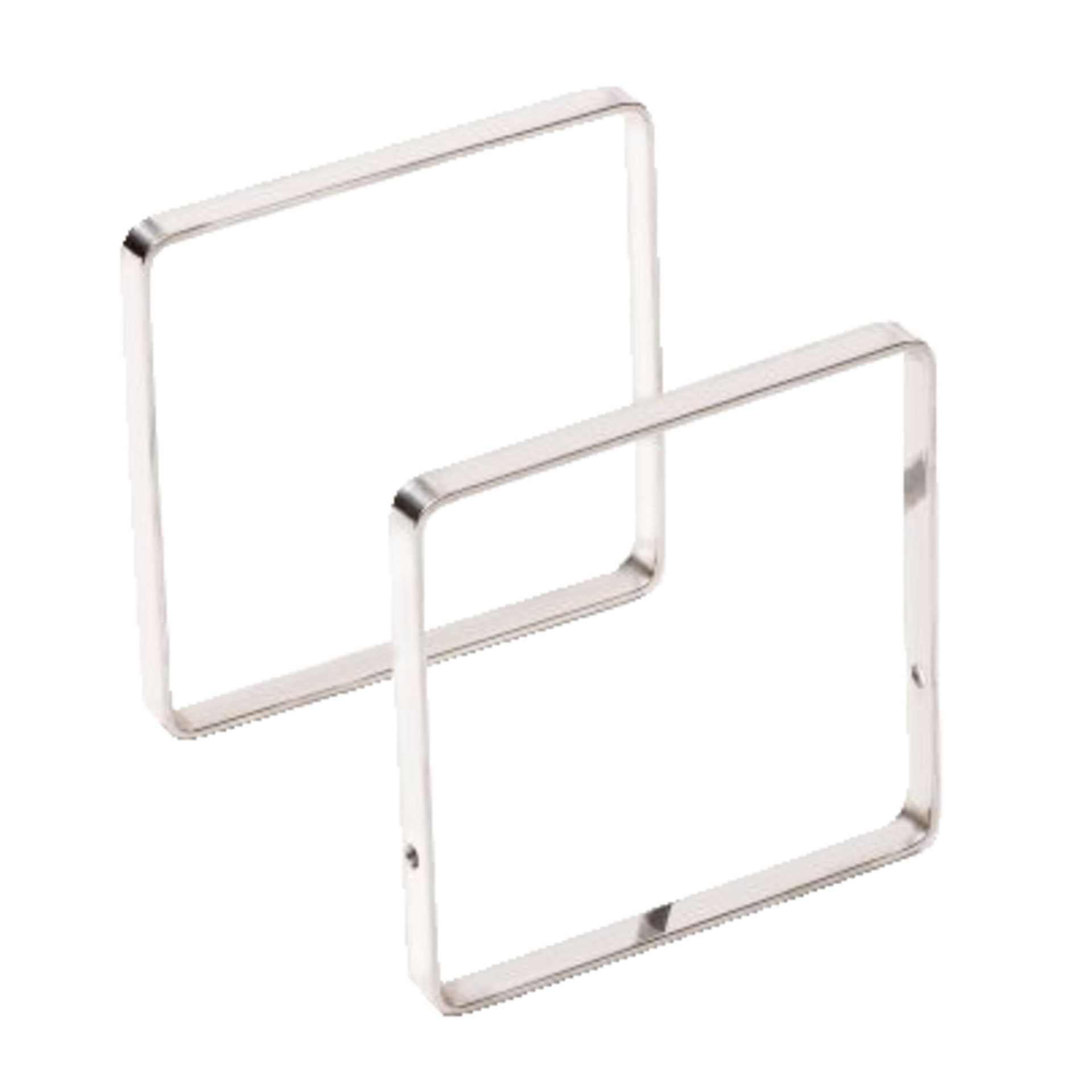 Buffet-Präsentation "OAK" Bügel 12x12cm Edelstahl 2er Pack